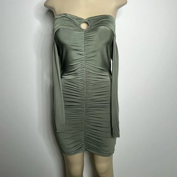 slim fit dress slacks NWT Pretty Little Thing Elegant Gray Knit Halter Dress – Silver Moon Bay main image 1